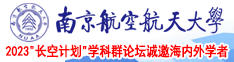 小穴被插爽了在线南京航空航天大学2023“长空计划”学科群论坛诚邀海内外学者